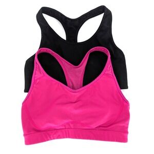 Lot Of 2 Old Navy Medium Support Go Dry Sports Bras Pink Black Active